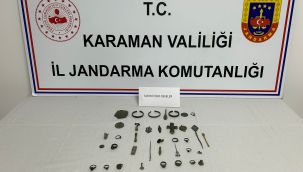 Motosiklette tarihi eser ele geçirildi 