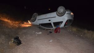 Virajı alamayan otomobil şarampole takla attı: 2 yaralı 