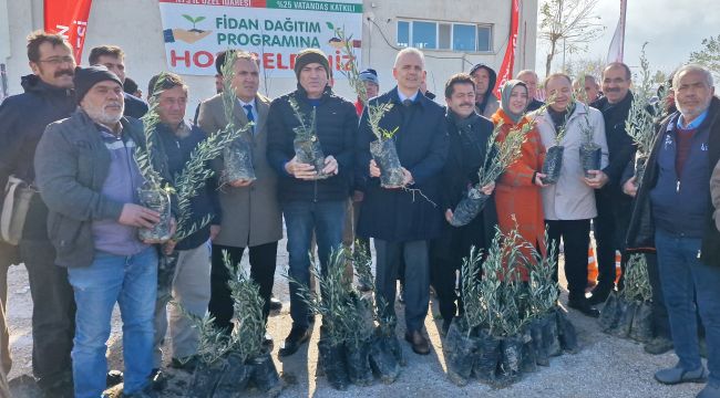 Karaman'da üreticiye 45 bin adet fidan dağıtıldı