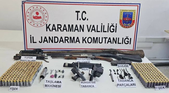 Karaman'da kaçak silah operasyonu 