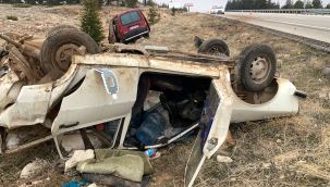 Karaman'daki kazada araçlar şarampole devrildi: 4 yaralı 