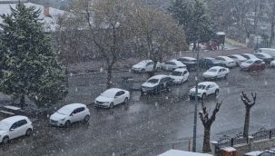 Karaman, yağan karla beyaza büründü 