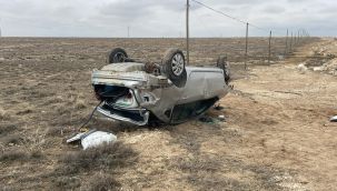 Kontrolden çıkan otomobil takla atarak ters döndü: 3 yaralı 