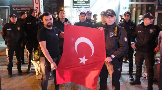 Karaman'da kavga ihbarına giden polislere konfetili sürpriz