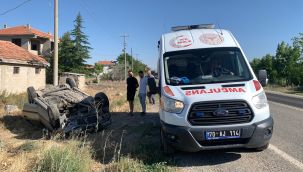 Karaman'da otomobil takla attı: 1 yaralı