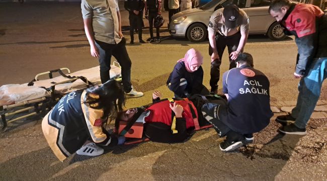Karaman'da otomobille çarpışan motokurye yaralandı