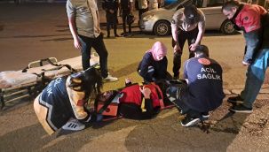 Karaman'da otomobille çarpışan motokurye yaralandı   