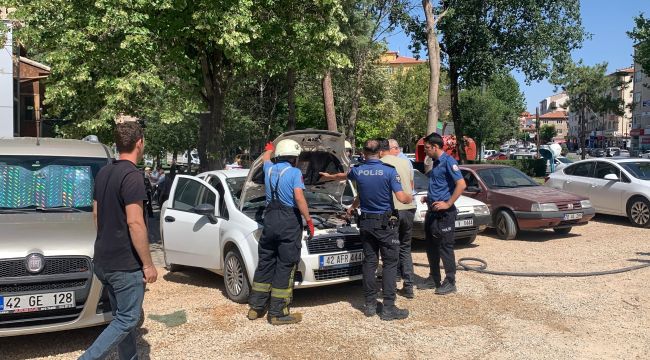 Karaman'da patlayan telefon bataryası az kalsın aracı yakacaktı