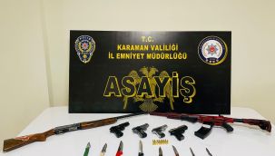 Karaman'da ruhsatsız silahlar ile uyuşturucu ele geçirildi   