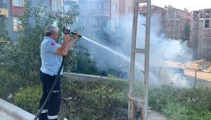 Karaman'daki ot yangını evlere sıçramadan söndürüldü