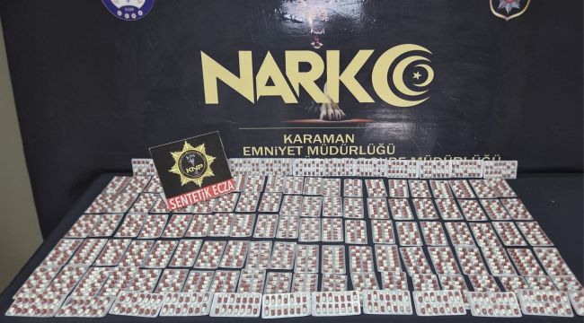 Karaman'da bin 752 adet uyuşturucu hap ele geçirildi