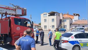 Binanın teras katında çıkan yangın büyümeden söndürüldü