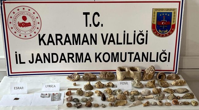 Karaman'da 63 adet fosil ele geçirildi 