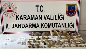 Karaman'da 63 adet fosil ele geçirildi 