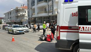 Karaman'da otomobille çarpışan motokurye yaralandı 