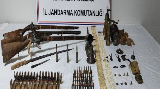 Karaman'da uçaksavar mermisi ele geçirildi