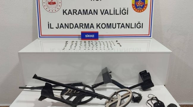 Karaman'da uyuşturucu ile tarihi eserler ele geçirildi 