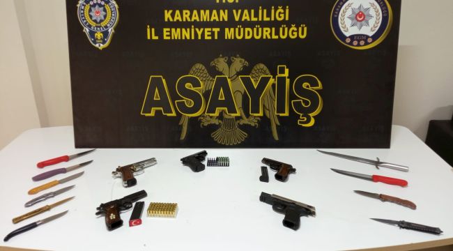 Karaman'da uyuşturucu, kaçak tütün ve ruhsatsız silahlar ele geçirildi 