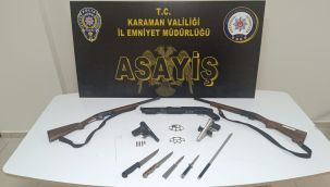 Karaman'da uyuşturucu, kaçak tütün ve ruhsatsız silahlar ele geçirildi 