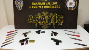 Karaman'da uyuşturucu, kaçak tütün ve ruhsatsız silahlar ele geçirildi 