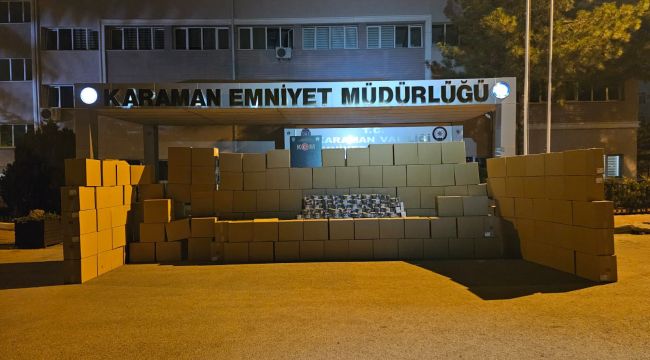 Karaman'da 3 milyon 300 bin adet boş makaron ele geçirildi