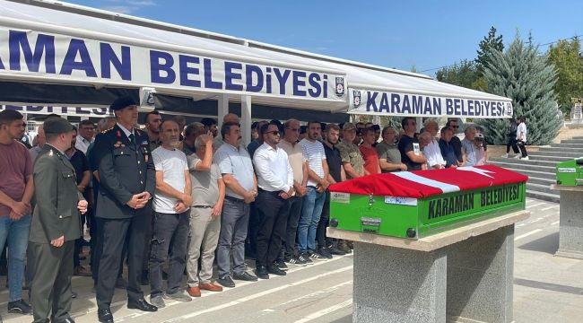Karaman'da kalbine yenik düşen asker son yolculuğuna uğurlandı 
