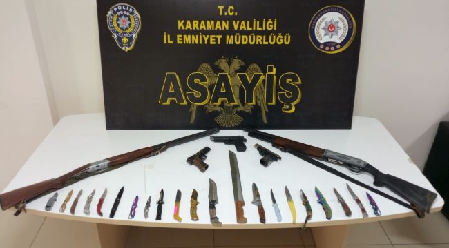 Karaman'da uyuşturucu ve silahlar ele geçirildi: 13 kişi tutuklandı 