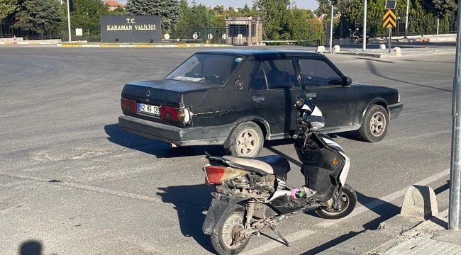 Otomobille elektrikli bisiklet çarpıştı: 1 yaralı 