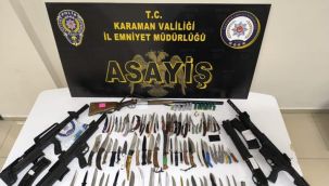 Bu silah ve bıçaklar polis uygulamasında yakalandı 