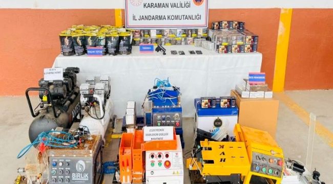 Karaman'da 35 bin 100 adet makaron ele geçirildi 
