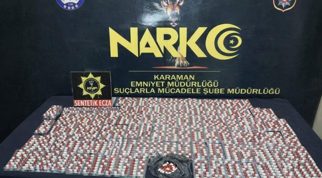 Karaman'da 2 bin 721 adet sentetik hap ele geçirildi 