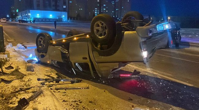 Karaman'da buzlanma kazaya yol açtı: 2 yaralı