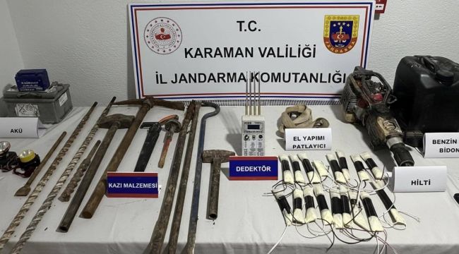 Karaman'da el yapımı dinamit ele geçirildi: 6 tutuklama