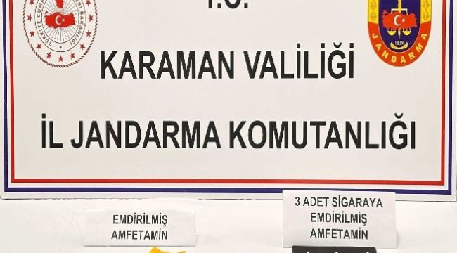 Karaman'da peçete ve sigaraya emdirilmiş uyuşturucu ele geçirildi