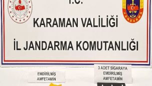 Karaman’da peçete ve sigaraya emdirilmiş uyuşturucu ele geçirildi