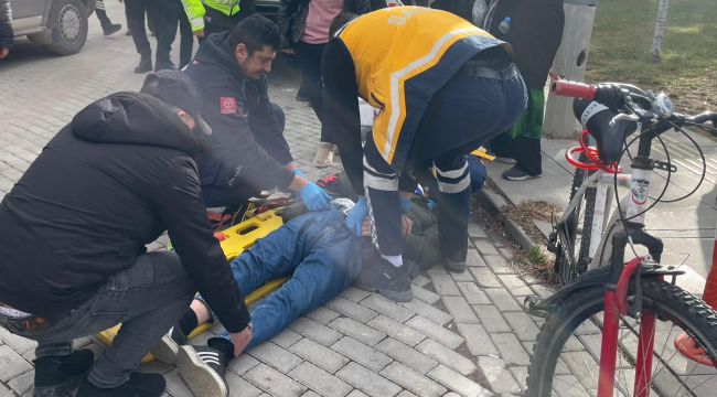 Kazada bisiklet sürücüsü ağır yaralandı 