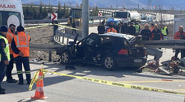 Karaman'da feci kaza: 2 ölü, 1 yaralı 