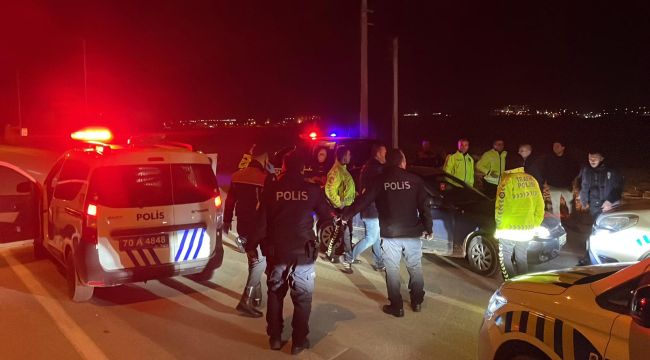 Karaman'da polisten kaçan alkollü sürücü kovalamaca sonucu yakalandı