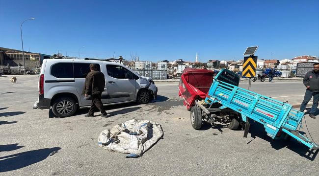 Kazada üç tekerlekli motosikletin sürücüsü ağır yaralandı