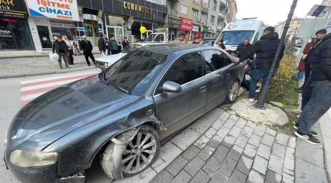 Otomobil refüjdeki dubalara çarptı: 1 yaralı 