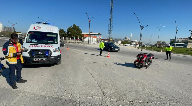 Karaman'da motosiklet kazası:1 yaralı