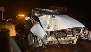 Karaman'da otomobil aydınlatma direğini devirdi: 1 yaralı 