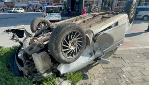 Karaman'da otomobil takla atarak ters döndü: 1 yaralı 