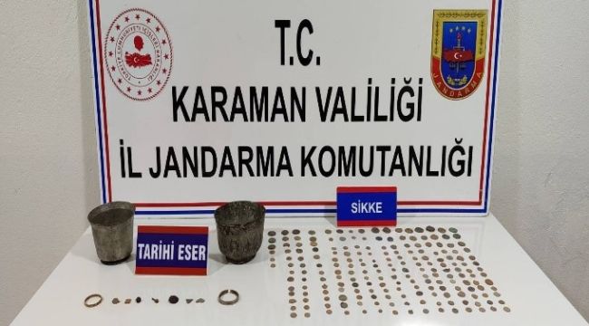 Karaman'da çok sayıda tarihi eser ele geçirildi 