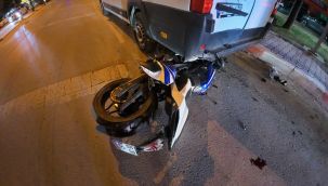 Motosiklet sürücüsü ölümden döndü 
